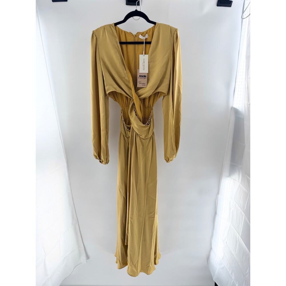 NWT Ramy Brook Exclusive Madison Long Sleeve Cutout Maxi Dress Honey Women's 8 - Picture 2 of 7